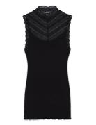 Rwbenita Sl Turtleneck Lace Top Black Rosemunde