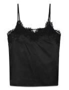 Rwjade Silk Lace Strap Top Black Rosemunde