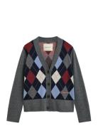 Argyle V-Neck Cardigan Patterned GANT