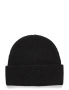 Embossed C Knit Beanie Black Coach Accessories