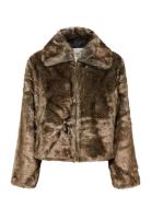 Kbcarol Fur Jacket Brown Karen By Simonsen