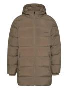 Ls Bonded Chnnld Long Hooded Puf Brown Calvin Klein