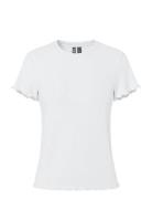 Pcnicca Ss O-Neck Top Jrs Noos White Pieces