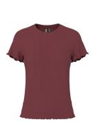 Pcnicca Ss O-Neck Top Jrs Noos Red Pieces