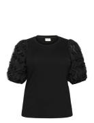 Kclucinda Frill T-Shirt Black Kaffe Curve