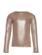 Tnrosalind L_S Glitter Tee Beige The New