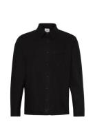 Ls Solid Silk Wool Easy Shirt Black Calvin Klein