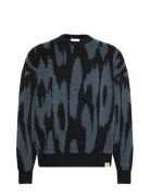 Ls Abstract Jacquard Crwnk Swtr Grey Calvin Klein Jeans