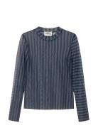 My Mesh Mia Top Aop Blue Mads Nørgaard