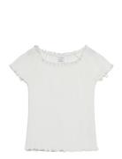 Top Rib With Curly Hem And Aop White Lindex