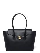 Pebbled Leather Large Tanner Satchel Black Lauren Ralph Lauren
