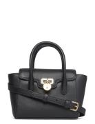 Pebbled Leather Small Tanner Satchel Black Lauren Ralph Lauren