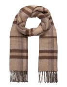 Plaid & Logo Jacquard Reversible Scarf Beige Lauren Ralph Lauren