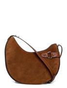 Suede Large Tasha Shoulder Bag Brown Lauren Ralph Lauren