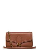 Pebbled Leather Bradley Crossbody Wallet Brown Lauren Ralph Lauren