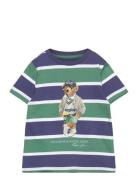Polo Bear Striped Cotton Jersey Tee Patterned Ralph Lauren Kids
