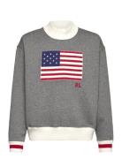 Flag Fleece Mockneck Sweatshirt Grey Ralph Lauren Kids