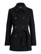 Double-Breasted Belted Wool-Blend Coat Navy Lauren Ralph Lauren