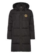 Crest-Patch Hooded Quilted Down Coat Black Lauren Ralph Lauren