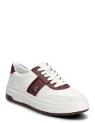 Harlie Two-T Leather & Suede Sneaker White Lauren Ralph Lauren
