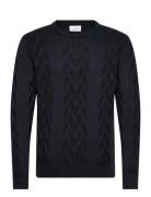 Cable O-Neck Knit Navy Lindbergh