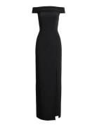 Crepe Off-The-Shoulder Gown Black Lauren Ralph Lauren