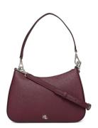 Crosshatch Leather Medium Danni Bag Burgundy Lauren Ralph Lauren