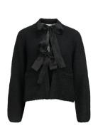 Objsaggia L/S Lo Knit Bow Cardigan Div Black Object