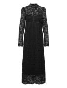 High Neck Cotton Lace Dress Black Bubbleroom