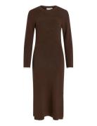 Vikerry O-Neck L/S Knit Maxi Dress-Noos Brown Vila