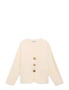 Knitted Jacket With Jewel Buttons Cream Mango