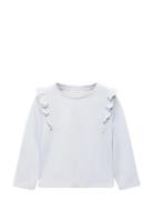 Frills Cotton T-Shirt Blue Mango