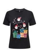 Onlxmas Life Yrsa Christmas S/S Top Jrs Black ONLY