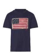 Flag Cotton Jersey Tee Navy Ralph Lauren Kids