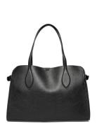 Medium Bag With Beaten Leather Effect Black Mango