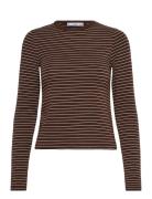 Long-Sleeved Striped T-Shirt Brown Mango