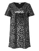 Carleonora Life S/S V-Neck Abk Dress Black ONLY Carmakoma