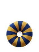 Float Pillow, Dark Blue/Ochre Patterned Studio About