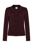 Sarah Merino Cardigan Burgundy Newhouse