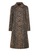 Leopard-Print Long Coat Patterned Mango