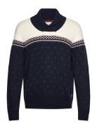 Xmas Shawl Collar Knit Navy Lindbergh