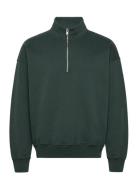 Essential Half Zip Mock Green Abercrombie & Fitch