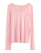 Top Viscose With Lace Pink Lindex