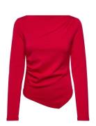 Vmmille Ls Boatneck Short Top Jrs Noos Red Vero Moda