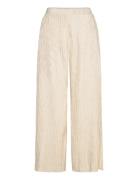 Slfelma Hw Wide Plisse Pant B Cream Selected