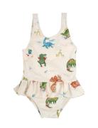 Eva – Badedragt 1-2 År – Dino Beach Cream Filibabba