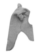 Balaclava Ears Cotton Fleece Grey Huttelihut