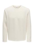 Onstrey Life Reg Ls Strct Frml Tee Cream ONLY & SONS
