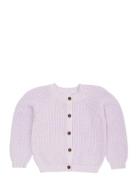 Knitted Classic Rib Cardigan Purple Copenhagen Colors