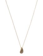 Drop Crystal Necklace Black/Silver Gold Bud To Rose